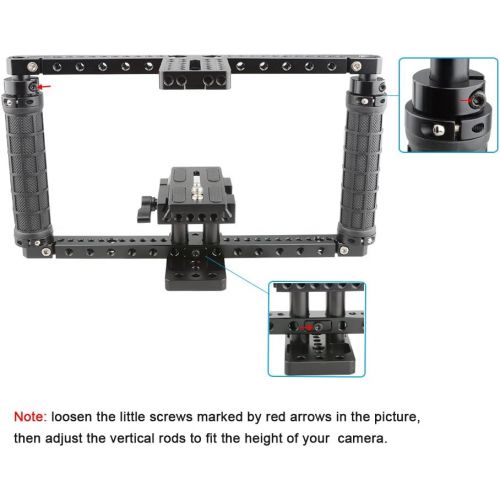  CAMVATE Battery Grip Camera Cage Adjustable with Quick Release Baseplate