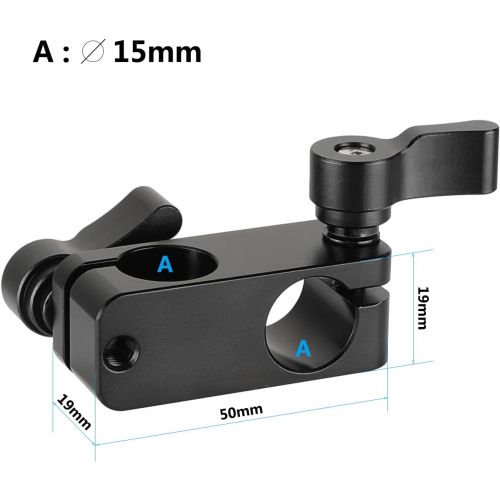  [아마존베스트]CAMVATE Right Angle Rod Clamp 15mm Rod 90 Degree Rotate for Video Camera DSLR Rig(Black)