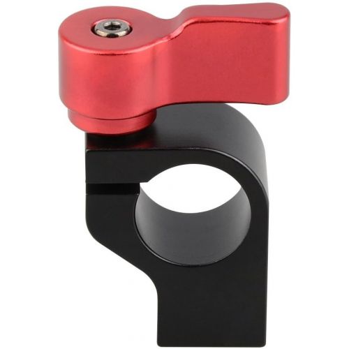  [아마존베스트]CAMVATE 15mm Single Rod Clamp with Two 1/4-20 Screw Hole for Camera DSLR Rail System(Red, 2 Pieses)