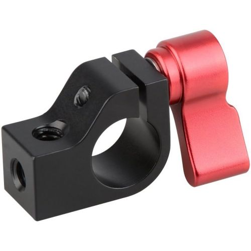  [아마존베스트]CAMVATE 15mm Single Rod Clamp with Two 1/4-20 Screw Hole for Camera DSLR Rail System(Red, 2 Pieses)