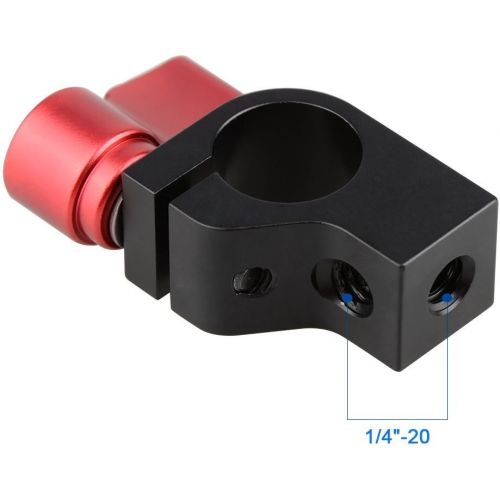  [아마존베스트]CAMVATE 15mm Single Rod Clamp with Two 1/4-20 Screw Hole for Camera DSLR Rail System(Red, 2 Pieses)