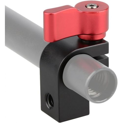  [아마존베스트]CAMVATE 15mm Single Rod Clamp with Two 1/4-20 Screw Hole for Camera DSLR Rail System(Red, 2 Pieses)