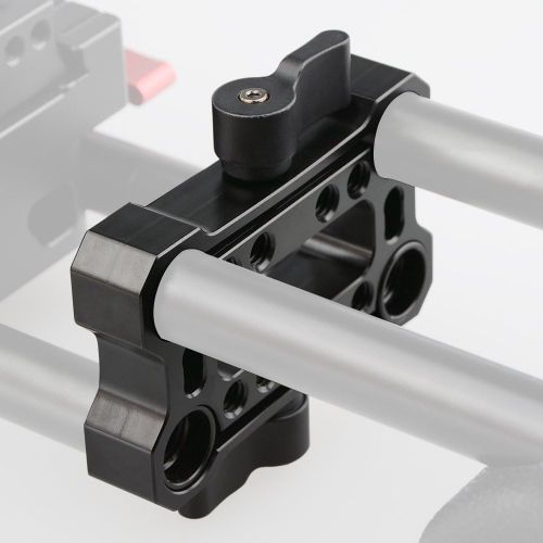  [아마존베스트]CAMVATE 15mm Rod Offset Raiser Clamp for Shoulder Rig Railblock System (Black Thumbscrew)
