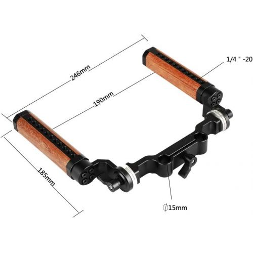  [아마존베스트]CAMVATE 15mm Rosette Wooden Handgrips for DSLR Handheld Shoulder Rig