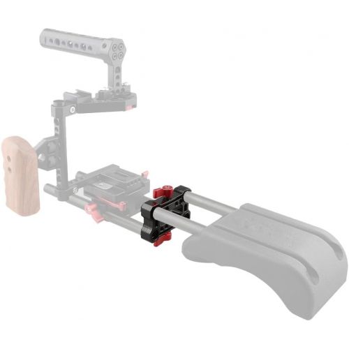  [아마존베스트]CAMVATE 15mm Rod Offset Raiser Clamp for Shoulder Rig Railblock System(Red Thumbscrew)