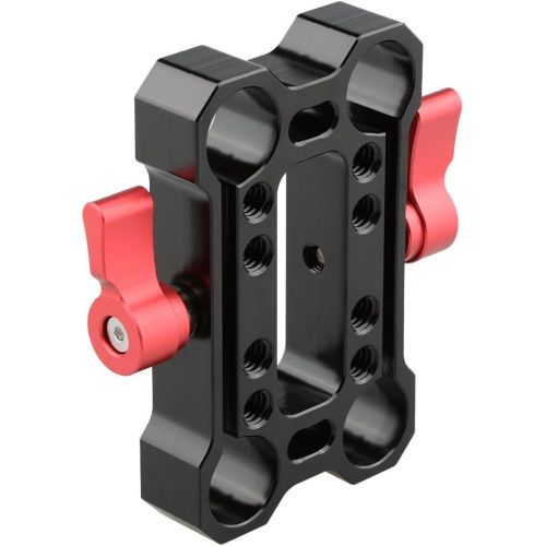  [아마존베스트]CAMVATE 15mm Rod Offset Raiser Clamp for Shoulder Rig Railblock System(Red Thumbscrew)