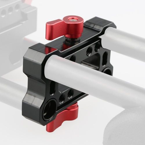  [아마존베스트]CAMVATE 15mm Rod Offset Raiser Clamp for Shoulder Rig Railblock System(Red Thumbscrew)