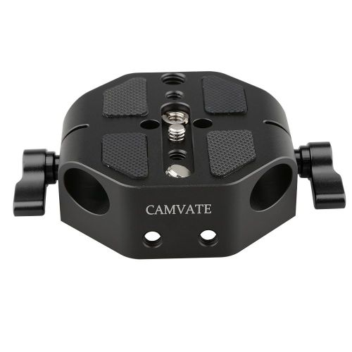  [아마존베스트]CAMVATE Camera 15mm Rod Type Universal Baseplate Compatible for C100/300/500(Black)