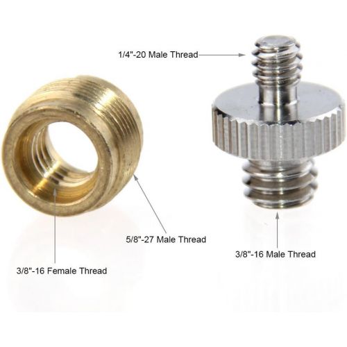  [아마존베스트]CAMVATE Microphone Stent Screw 3/8 Inch - 16 to 5/8 Inch - 27 & 1/4 Inch - 20 to 3/8 Inch - 16 Thread Adapter