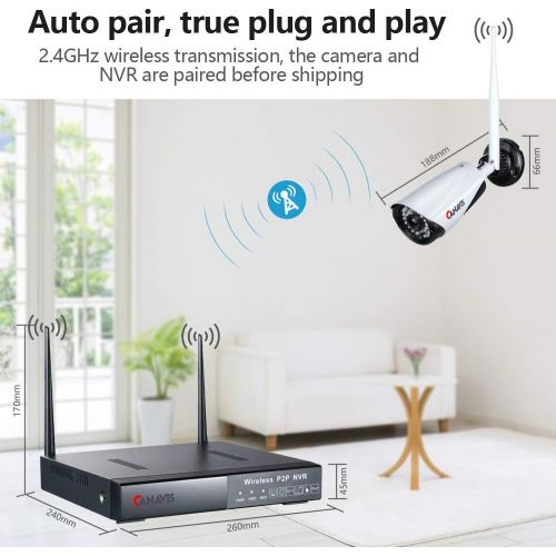  CANAVIS Wireless Surveillance Camera System with 2TB Hard Drive, 1080P HDMI NVR 8CH 1080p HD Wireless Cameras, Night Vision, Motion Detection, Manual Record or Motion Record CCTV S