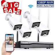 CANAVIS Security Camera System Wireless with Night Vision, 960P HDMI NVR Video Surveillance System, 4PC 720P HD Indoor and Outdoor Wireless Bullet IP Cameras, Motion Detection, Manual Reco