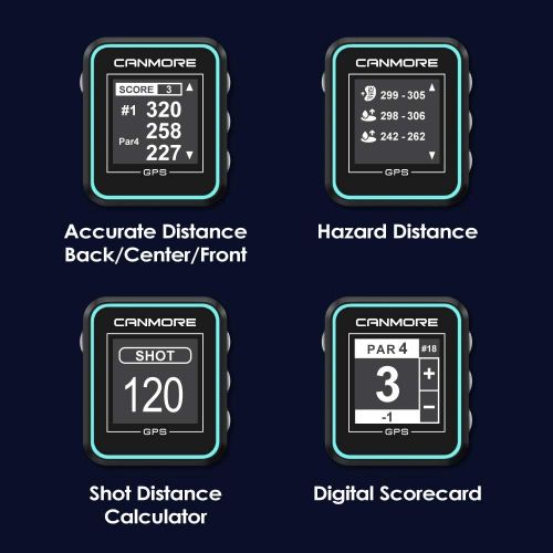  CANMORE H-300 Handheld Golf GPS - Essential Golf Course Data and Score Sheet - Minimalist & User Friendly - 38,000+ Free Courses Worldwide and Growing - 4ATM Waterproof - 1-Year Wa