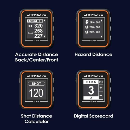  CANMORE H-300 Handheld Golf GPS - Essential Golf Course Data and Score Sheet - Minimalist & User Friendly - 38,000+ Free Courses Worldwide and Growing - 4ATM Waterproof - 1-Year Wa