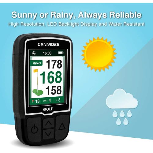  CANMORE HG200 Golf GPS - (Turquoise) Water Resistant Full Color Display with 40,000+ Essential Golf Course Data and Score Sheet - Free Courses Worldwide - 1 Year Warranty