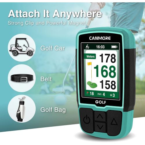  CANMORE HG200 Golf GPS - (Turquoise) Water Resistant Full Color Display with 40,000+ Essential Golf Course Data and Score Sheet - Free Courses Worldwide - 1 Year Warranty