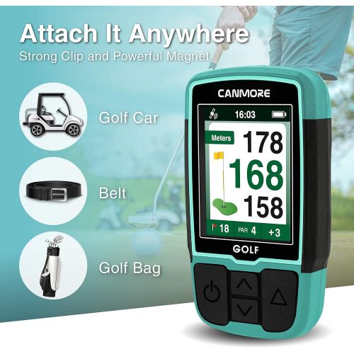  CANMORE HG200 Golf GPS - (Orange) Water Resistant Full Color Display with 40,000+ Essential Golf Course Data and Score Sheet, Free Courses Worldwide 1-Year Warranty