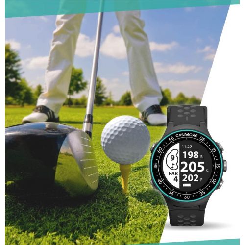  CANMORE TW410G Golf GPS Watch with Step Tracking - 40,000+ Free Worldwide Golf Courses Preloaded - Minimalist & User Friendly (Turquoise)