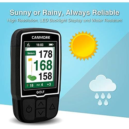  CANMORE HG200 Golf GPS - (Orange) Water Resistant Full Color Display with 40,000+ Essential Golf Course Data and Score Sheet, Free Courses Worldwide 1-Year Warranty