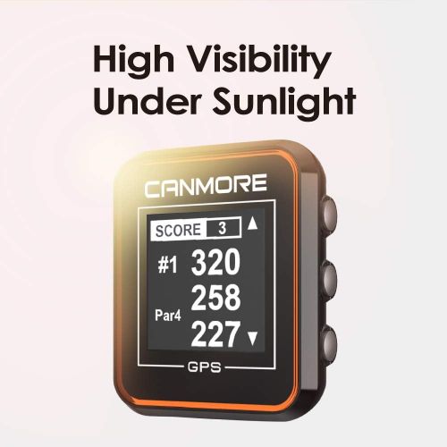  CANMORE H300 Handheld GPS Golf Device & Case, 40000+ Free Worldwide Preloaded Courses, Bag and Belt