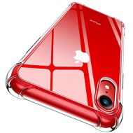 [아마존베스트]CANSHN Compatible with iPhone XR Case 6.1, Clear Protective [Military Grade Drop Test] [Slim Thin] Case with 4 Reinforced Soft TPU Bumpers - Black