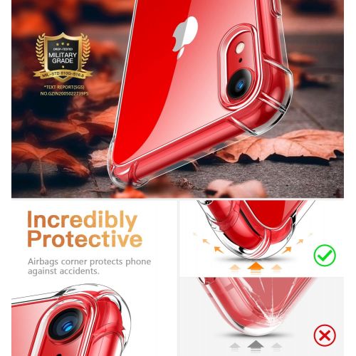  [아마존베스트]CANSHN Compatible with iPhone XR Case 6.1, Clear Protective [Military Grade Drop Test] [Slim Thin] Case with 4 Reinforced Soft TPU Bumpers - Black