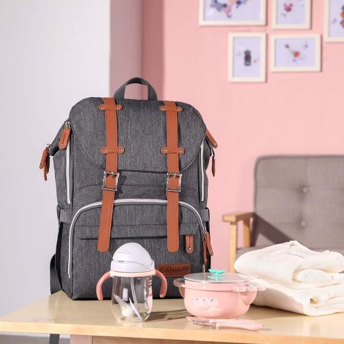  Diaper Bag Backpack, CANWAY Large Baby Bag Multi-Function Waterproof Nappy Bag with...