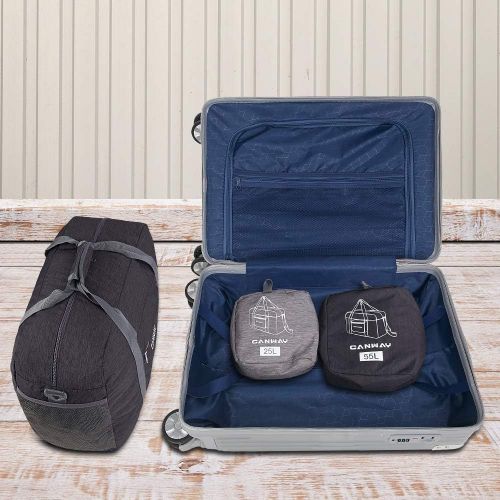  [아마존 핫딜] CANWAY Travel Duffel Bag, 55L Foldable Duffel Bags for Luggage Sport Gym Duffel Weekender Overnight Bag for Men Women Water-proof (Black)