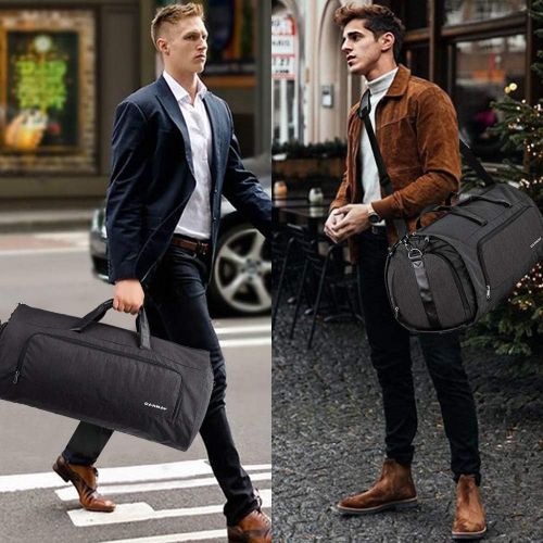  [아마존 핫딜] CANWAY Carry on Garment Bag, 60L Large Travel Duffel Bag with Shoes Compartment Convertible Suit Travel Bag Weekender Bag for Men Women