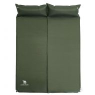 CANWAY Camel Double Self-Inflating Sleeping Pad with Attached Pillow, Comfortable for 2 Person Camping, Hiking, Beach