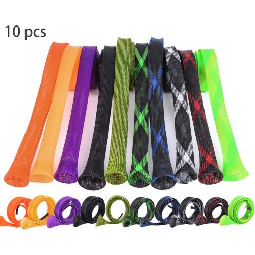  CAPACI Fishing Rod Sleeve Braided Mesh Rod Protector Fishing Rod Sock Cover Pole Glove Tools 10 Pcs