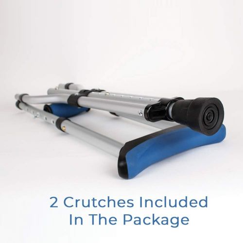  Carex Folding Crutches - Folding Aluminum Underarm Crutches - Lightweight, Great for Travel or Work, 2 Crutches Included, For 411 to 64 People