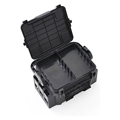  [아마존베스트]Meiho VS 7055 31.3 x 23.3 x 22.2 cm Black - Tackle Box for Artificial Lures, Fishing Box for Wobbler & Rubber Fish, Artificial Bait Box, Fishing Box