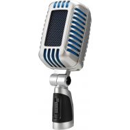 CAROL Classic Retro Vocal Mic - Vintage Style, Chrome, Super Cardioid for Live Performances & Studio Recording. Dual Capsules, Shock Absorbers for Professional Audio. CLM-101 (Blue Sponge Ver.)