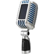 CAROL Classic Retro Vocal Mic - Vintage Style, Chrome, Super Cardioid for Live Performances & Studio Recording. Dual Capsules, Shock Absorbers for Professional Audio. CLM-101 (Blue Sponge Ver.)