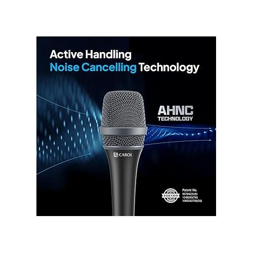  CAROL Dynamic Microphone Vocal with Super-Cardiod Unidirectional, Top Choice for Live Stage Performance Noise Cancelling AHNC Technology, P1-Black/AC-900 BK