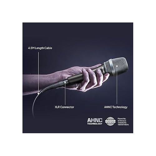  CAROL Dynamic Microphone Vocal with Super-Cardiod Unidirectional, Top Choice for Live Stage Performance Noise Cancelling AHNC Technology, P1-Black/AC-900 BK