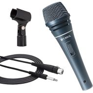 CAROL Dynamic Wired Vocal Microphone - for Live Singing Performances, Studio, Recording, Handheld Super Cardioid Mic, with 15ft Detachable XLR to 1/4