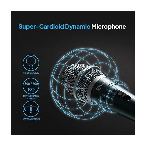  CAROL Dynamic Microphone with Super-Cardioid E dur-916S, Optimized for All Vocal Applications, minimizes handling Noise Without compromising Sound Quality (Golden)