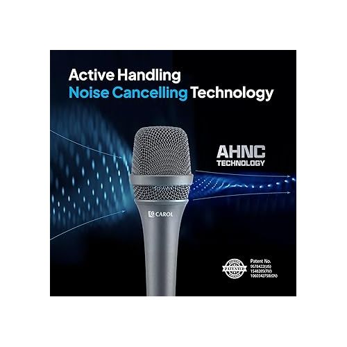  CAROL Dynamic Microphone Vocal with Super-Cardiod Unidirectional, Top Choice for Live Stage Performance Noise Cancelling AHNC Technology, P-1 / AC-900 Gray