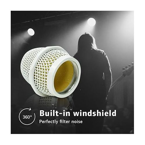  CAROL Dynamic Microphone with Super-Cardioid E dur-916S, Optimized for All Vocal Applications, Minimizes Handling Noise Without compromising Sound Quality (White Edition)