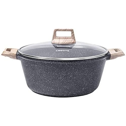  [아마존베스트]Carote 2.3 Quart Casserole Dish with Lid, Nonstick Cast Aluminum Dutch Oven, Stockpot with Glass Cover…