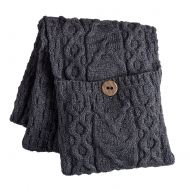 CARRAIG DONN Womens Galway Bay Cable Knit Wool Pocket Scarf
