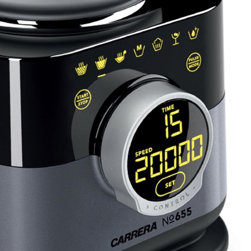  CARRERA Standmixer No 655 | Soup Smoothie Maker | Dampfgarer (BPA frei) | 4 Edelstahl Messer | Glas 1,75 Liter | 1000W/500W