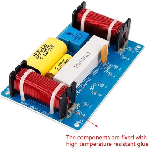  [아마존베스트]-Service-Informationen CARRYKT WEAH-338 3-Way 120W Speaker Audio Frequency Divider Loudspeaker Crossover Filter