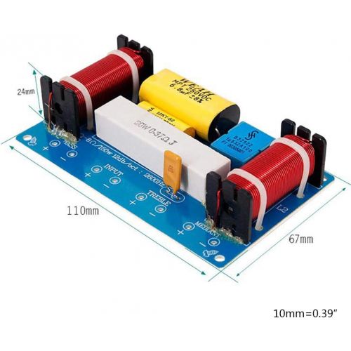  [아마존베스트]-Service-Informationen CARRYKT WEAH-338 3-Way 120W Speaker Audio Frequency Divider Loudspeaker Crossover Filter