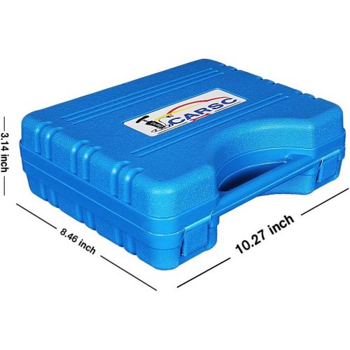  CARSC Hand Held Vacuum Pump Tester Kit with Adapter and Case is Suitable for Automotive Vacuum Gauge and Brake Exhaust Kit (Blue)