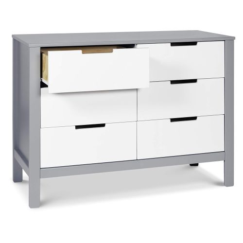  Carters by Davinci Colby 6 Drawer Dresser, Gray and White