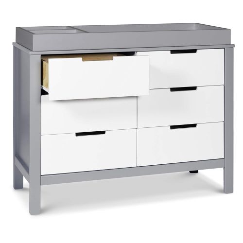  Carters by Davinci Colby 6 Drawer Dresser, Gray and White