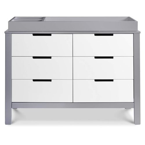  Carters by Davinci Colby 6 Drawer Dresser, Gray and White