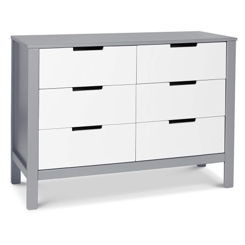  Carters by Davinci Colby 6 Drawer Dresser, Gray and White